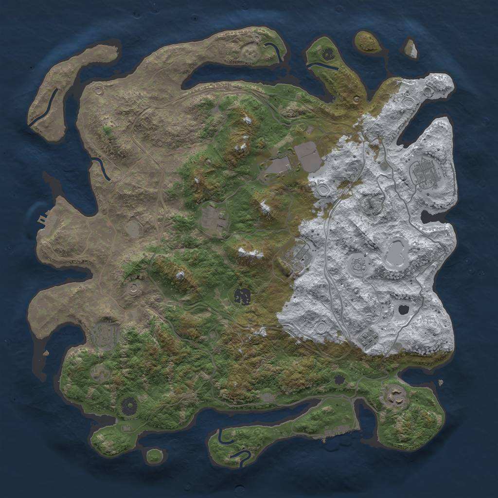 Rust Map: Procedural Map, Size: 4250, Seed: 326687, 17 Monuments