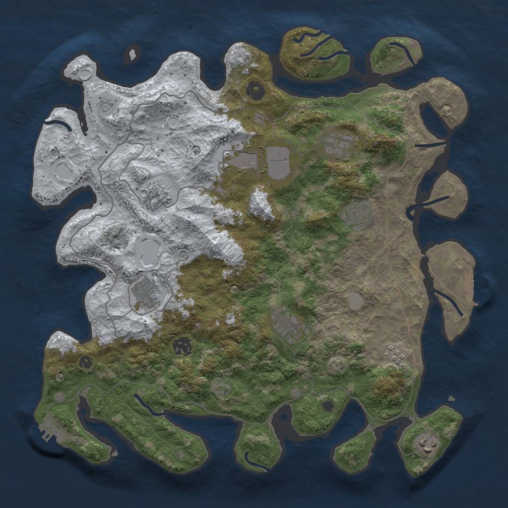 Rust Map: Procedural Map, Size: 4000, Seed: 1472588307, 18 Monuments