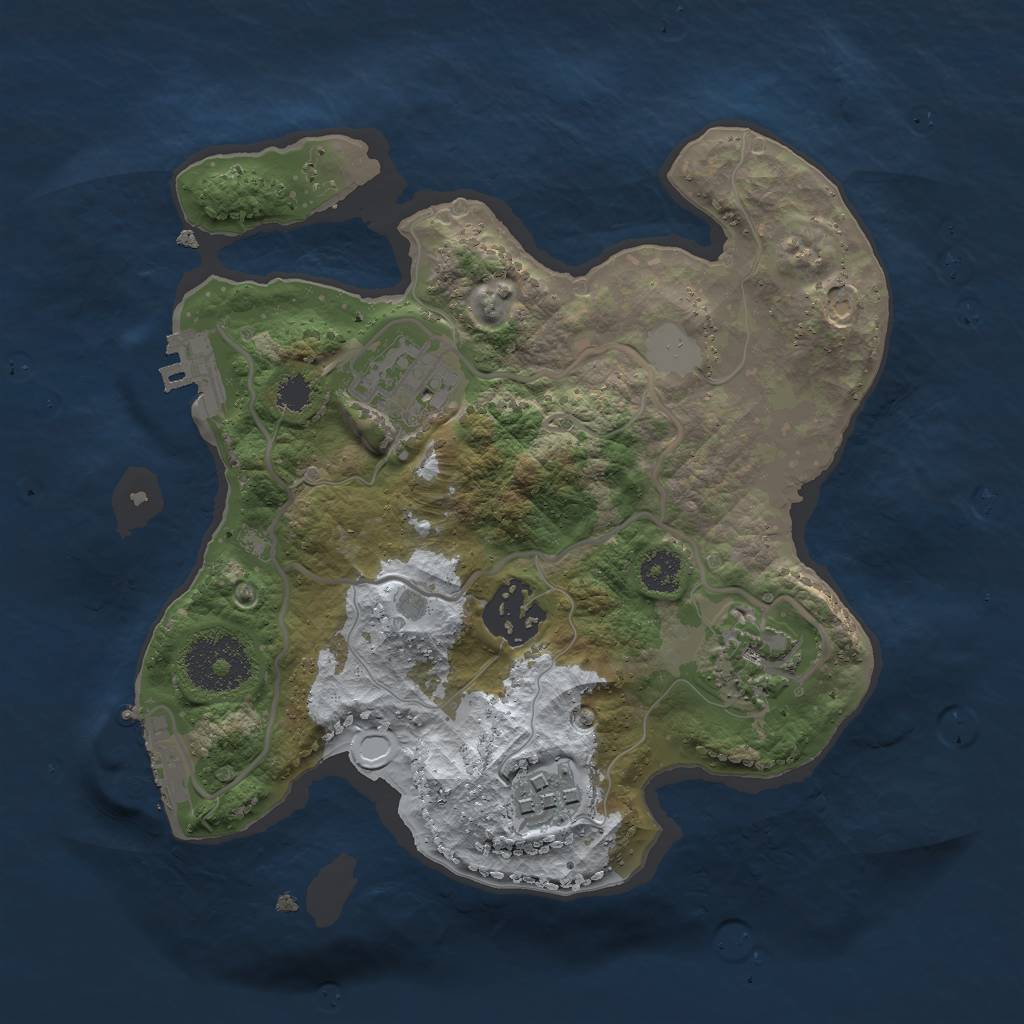 Rust Map: Procedural Map, Size: 2500, Seed: 1482737541, 11 Monuments