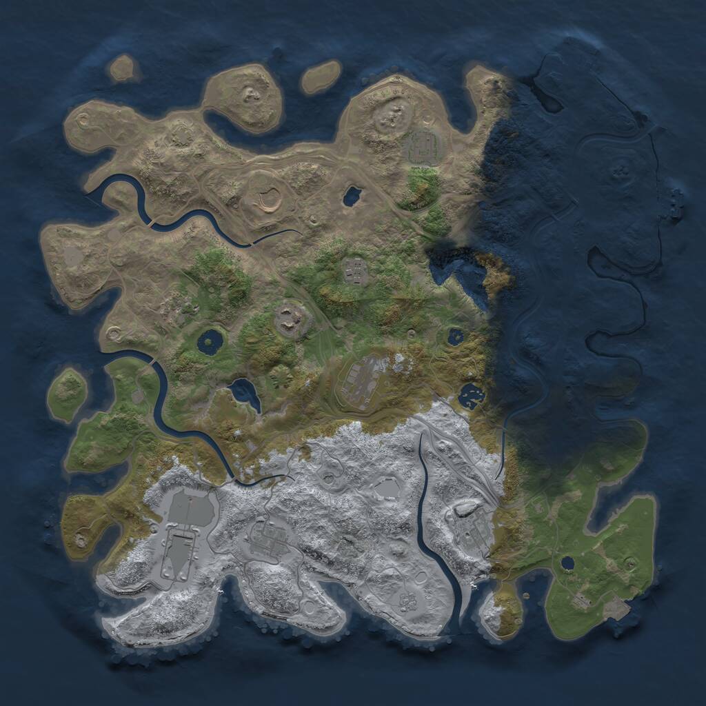 Rust Map: Procedural Map, Size: 4250, Seed: 86329259, 16 Monuments