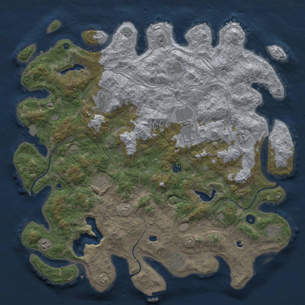Rust Map: Procedural Map, Size: 4800, Seed: 398032920, 15 Monuments