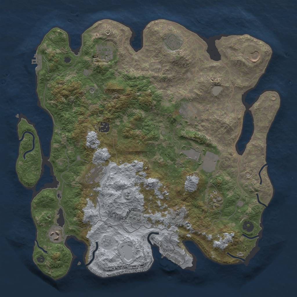 Rust Map: Procedural Map, Size: 4000, Seed: 446719847, 17 Monuments