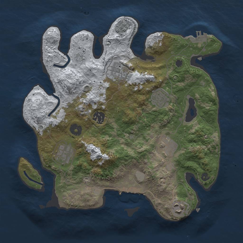 Rust Map: Procedural Map, Size: 3000, Seed: 678534, 15 Monuments