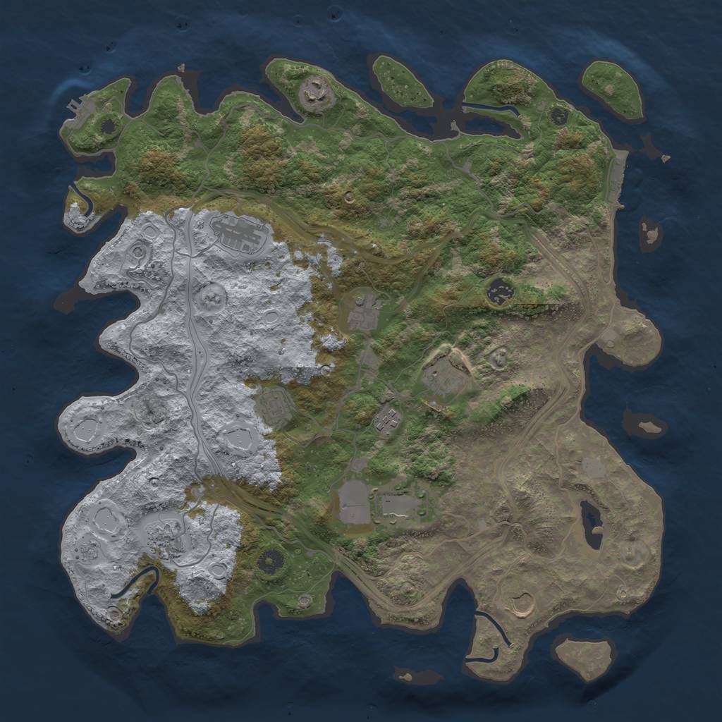 Rust Map: Procedural Map, Size: 4300, Seed: 21474524, 19 Monuments