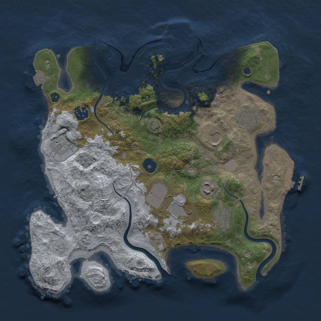 Rust Map: Procedural Map, Size: 3500, Seed: 127455, 14 Monuments