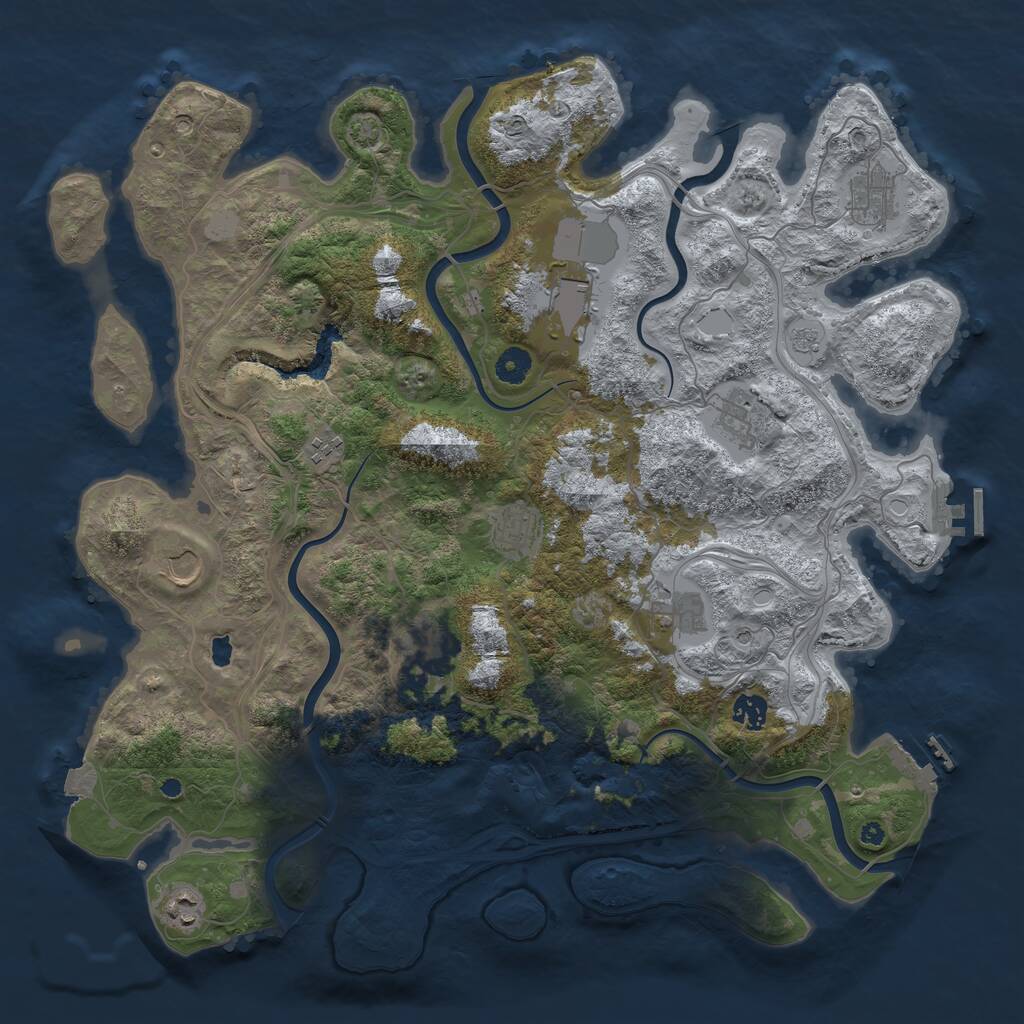 Rust Map: Procedural Map, Size: 4300, Seed: 555759688, 16 Monuments