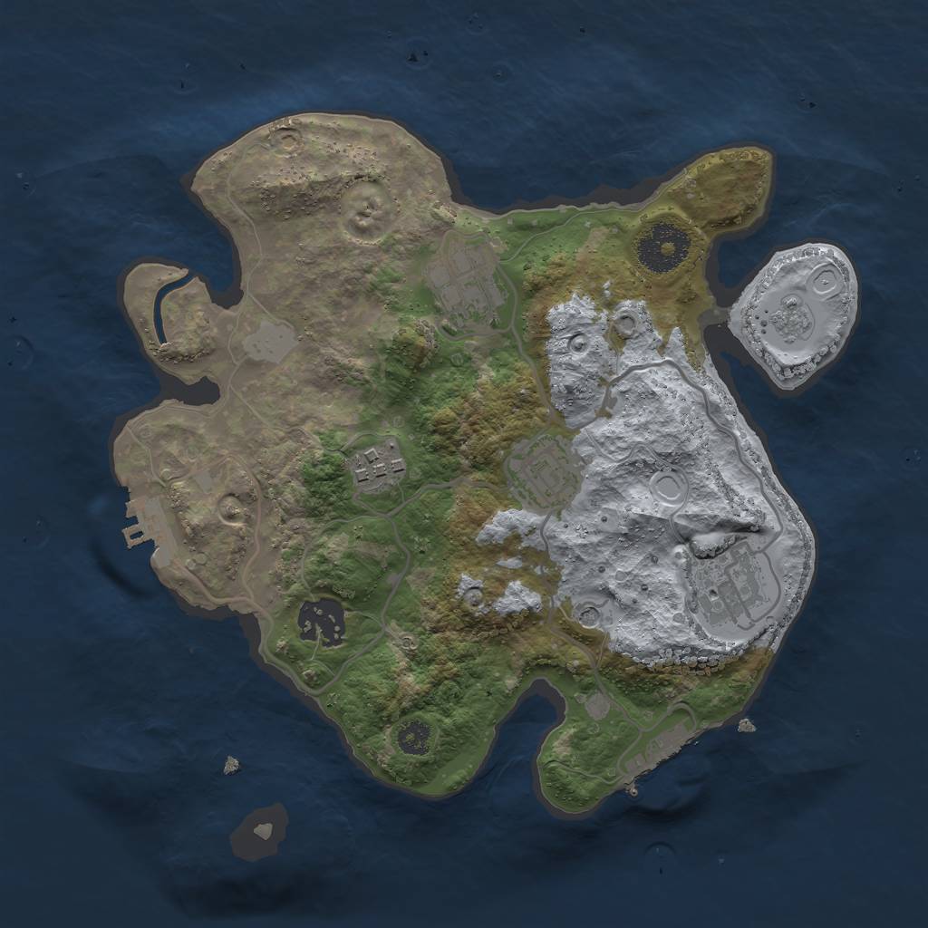 Rust Map: Procedural Map, Size: 2800, Seed: 639046930, 14 Monuments