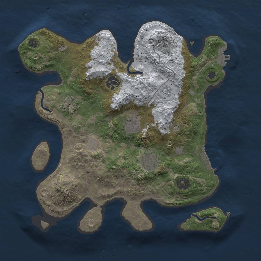 Rust Map: Procedural Map, Size: 3000, Seed: 411871015, 13 Monuments