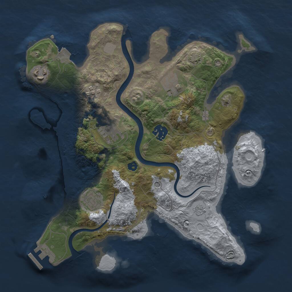 Rust Map: Procedural Map, Size: 3000, Seed: 35645821, 11 Monuments