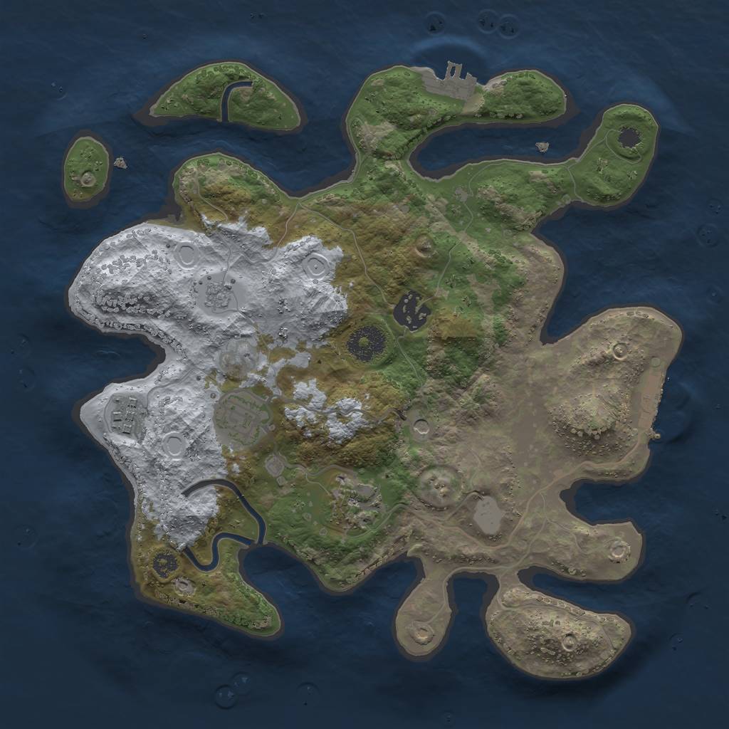 Rust Map: Procedural Map, Size: 3000, Seed: 46226434, 11 Monuments