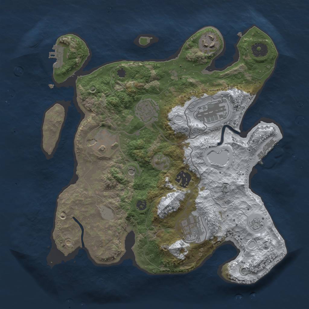 Rust Map: Procedural Map, Size: 3000, Seed: 814731243, 15 Monuments