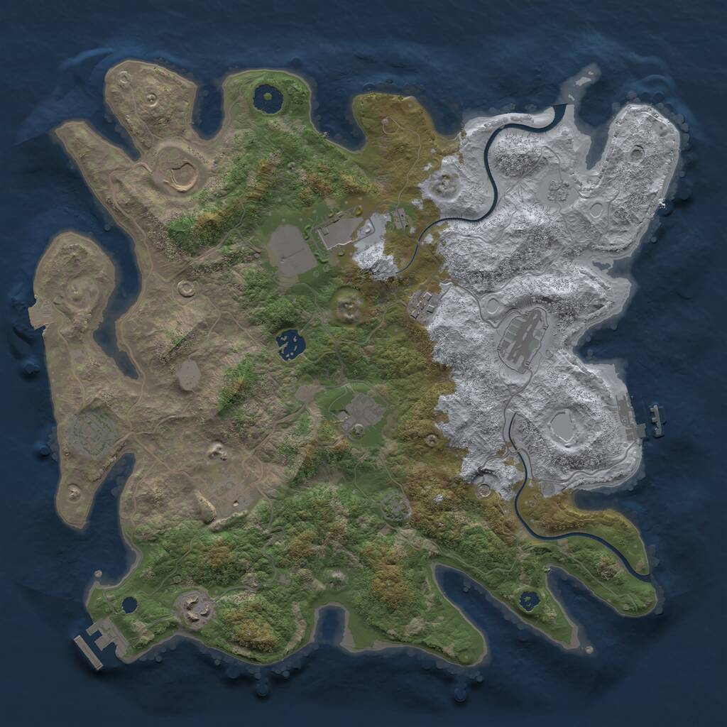 Rust Map: Procedural Map, Size: 3750, Seed: 187, 15 Monuments