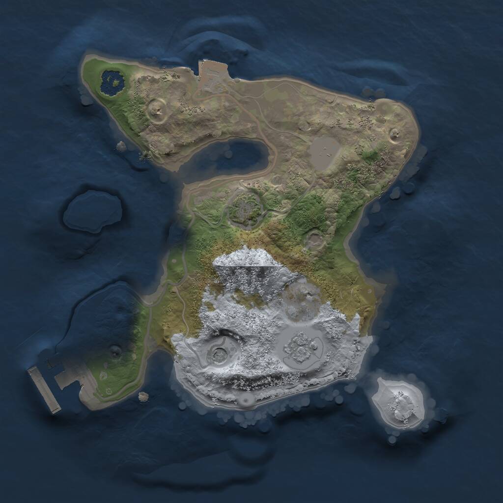 Rust Map: Procedural Map, Size: 2000, Seed: 1649252412, 5 Monuments
