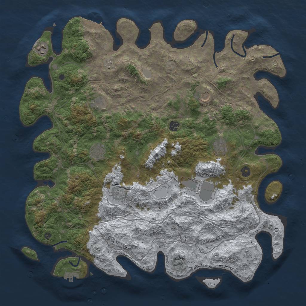 Rust Map: Procedural Map, Size: 4500, Seed: 66189, 18 Monuments