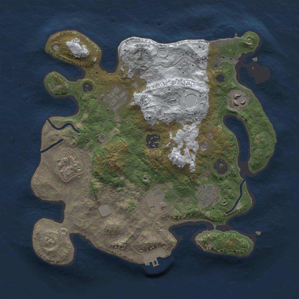 Rust Map: Procedural Map, Size: 3000, Seed: 457692659, 15 Monuments