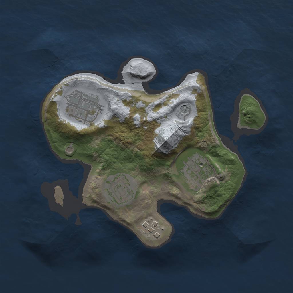 Rust Map: Barren, Size: 2100, Seed: 1234, 7 Monuments