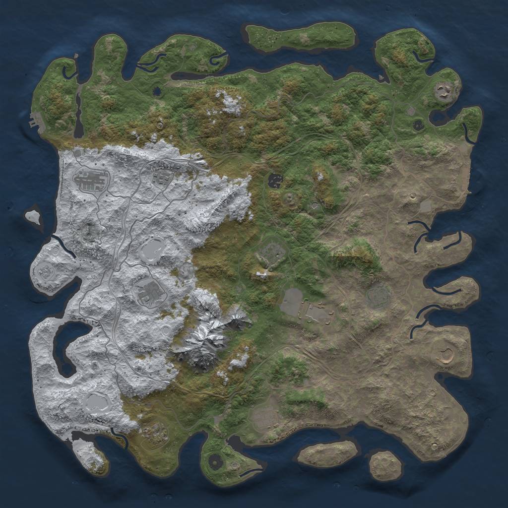 Rust Map: Procedural Map, Size: 5000, Seed: 97946456, 20 Monuments