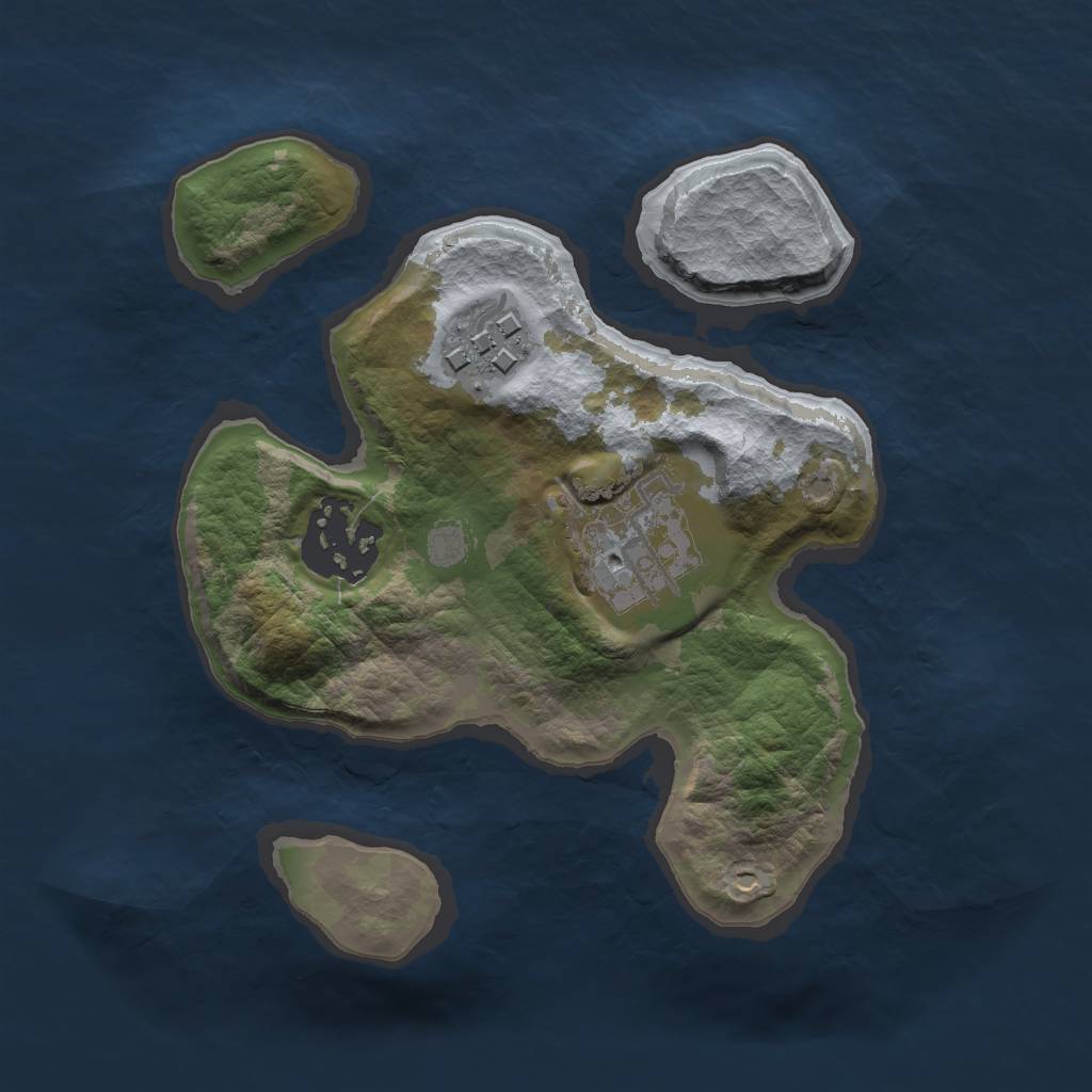 Rust Map: Barren, Size: 2000, Seed: 2057, 5 Monuments