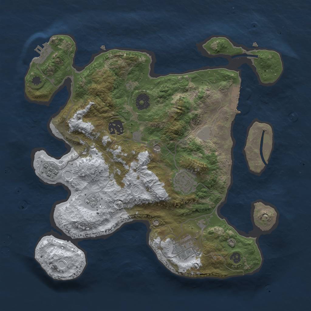 Rust Map: Procedural Map, Size: 3000, Seed: 463614226, 13 Monuments