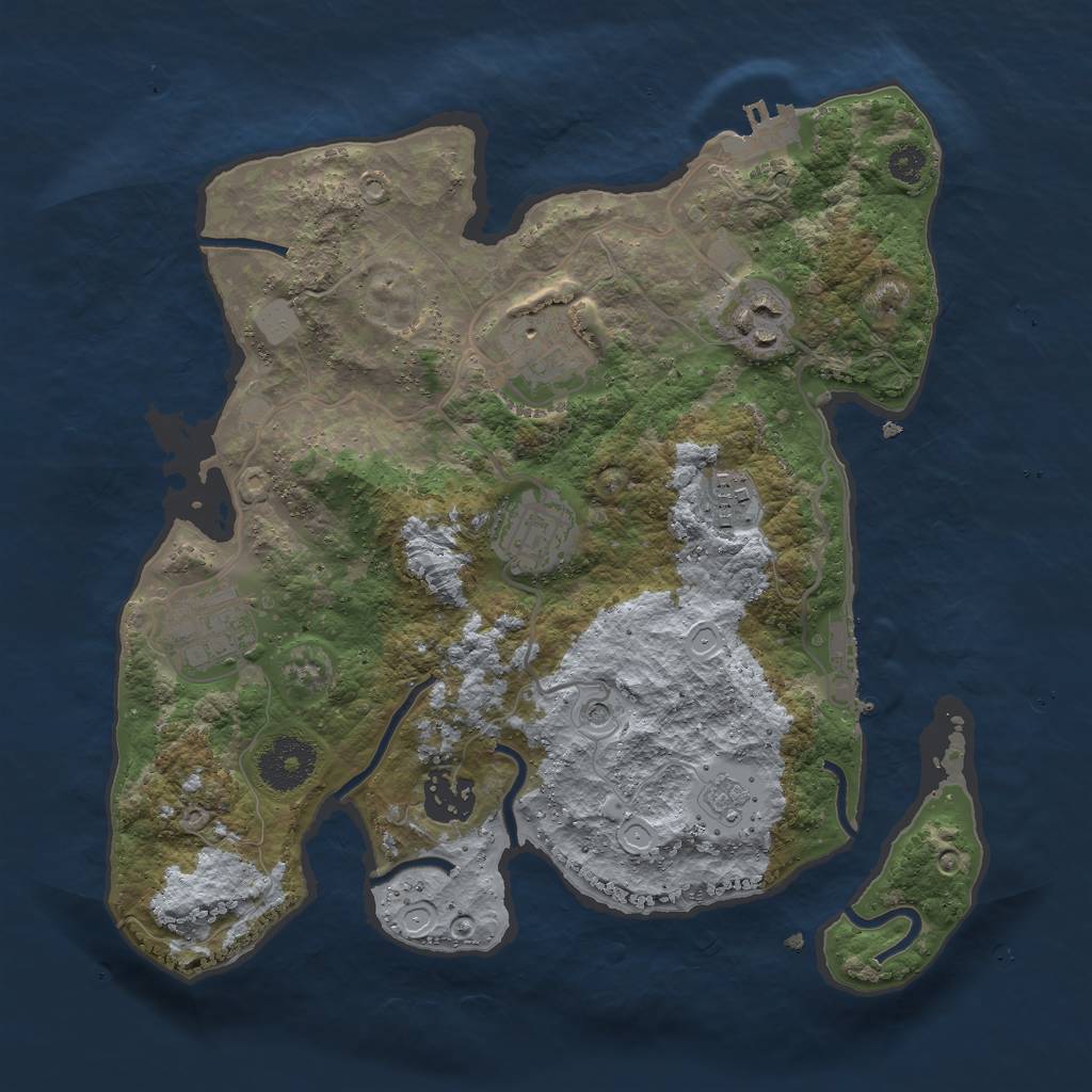 Rust Map: Procedural Map, Size: 3000, Seed: 648662569, 15 Monuments
