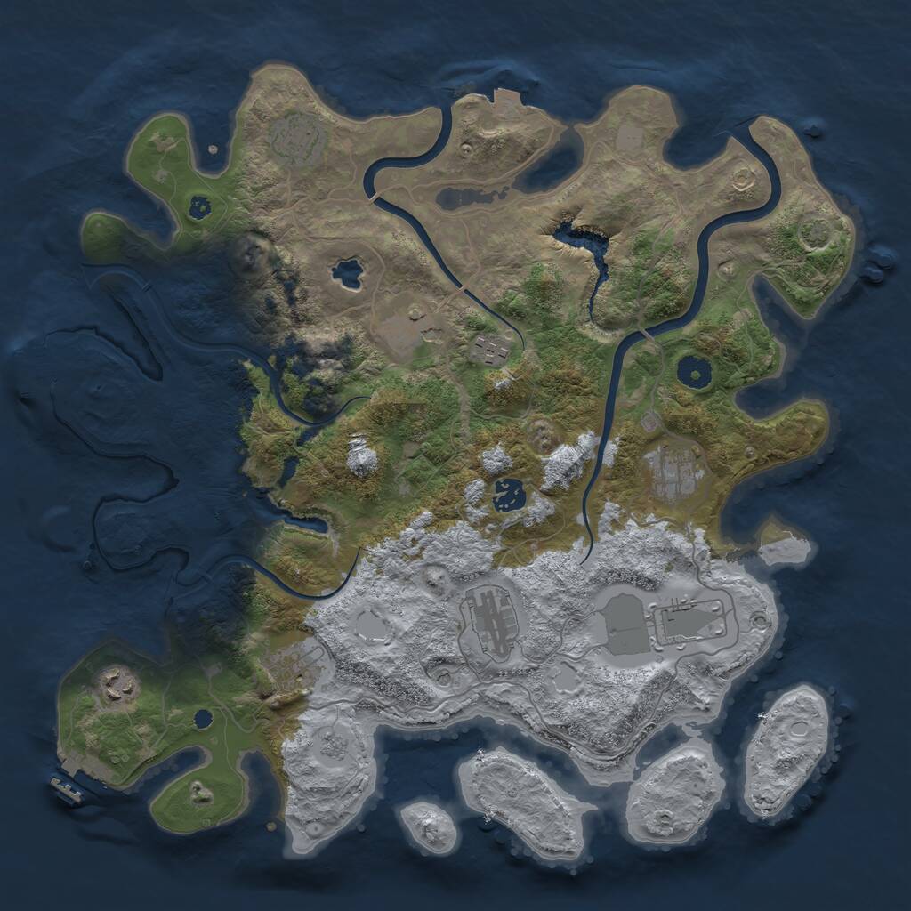 Rust Map: Procedural Map, Size: 4000, Seed: 28489, 15 Monuments