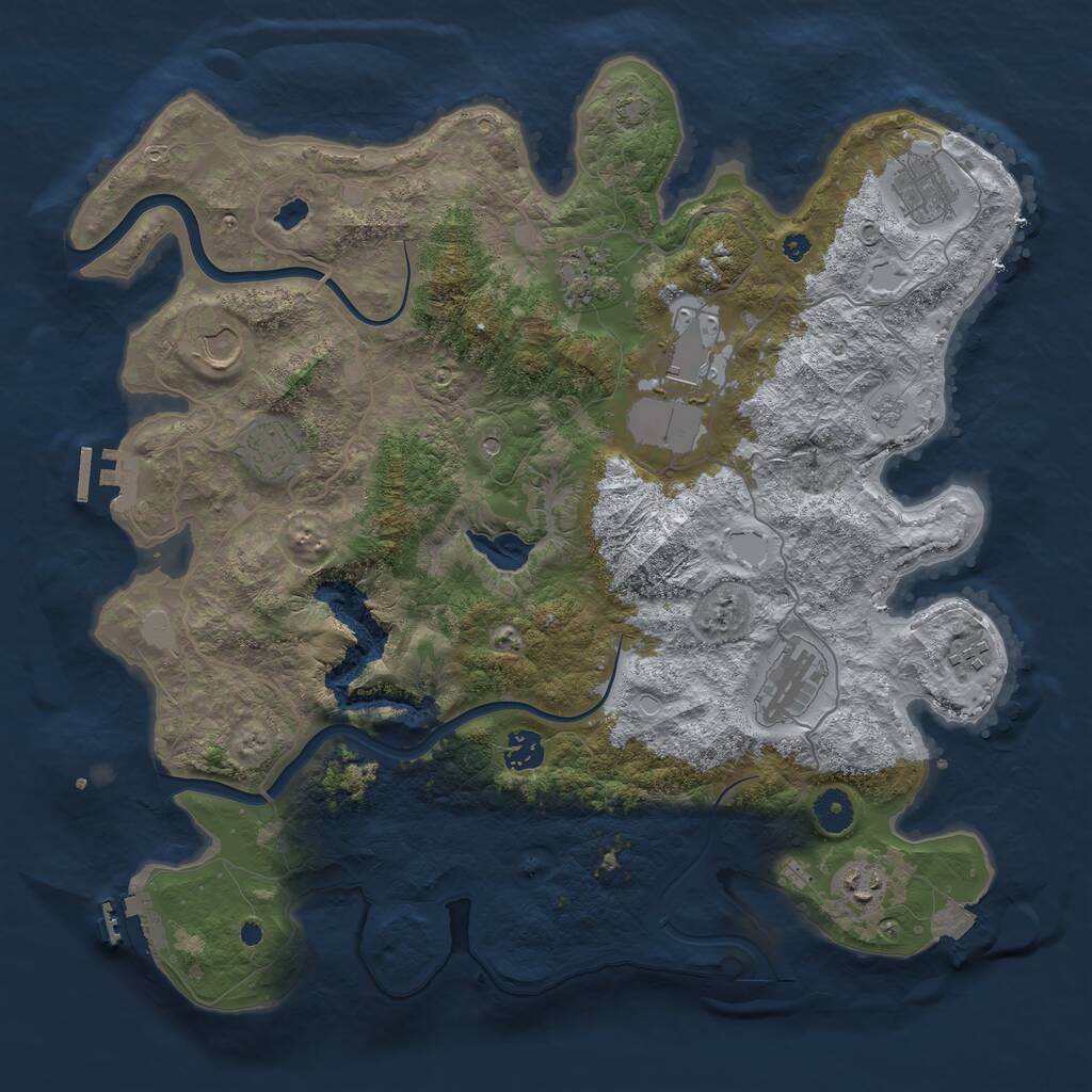Rust Map: Procedural Map, Size: 4000, Seed: 639743099, 15 Monuments
