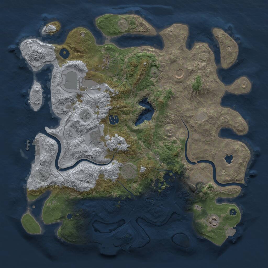Rust Map: Procedural Map, Size: 4000, Seed: 3609, 15 Monuments