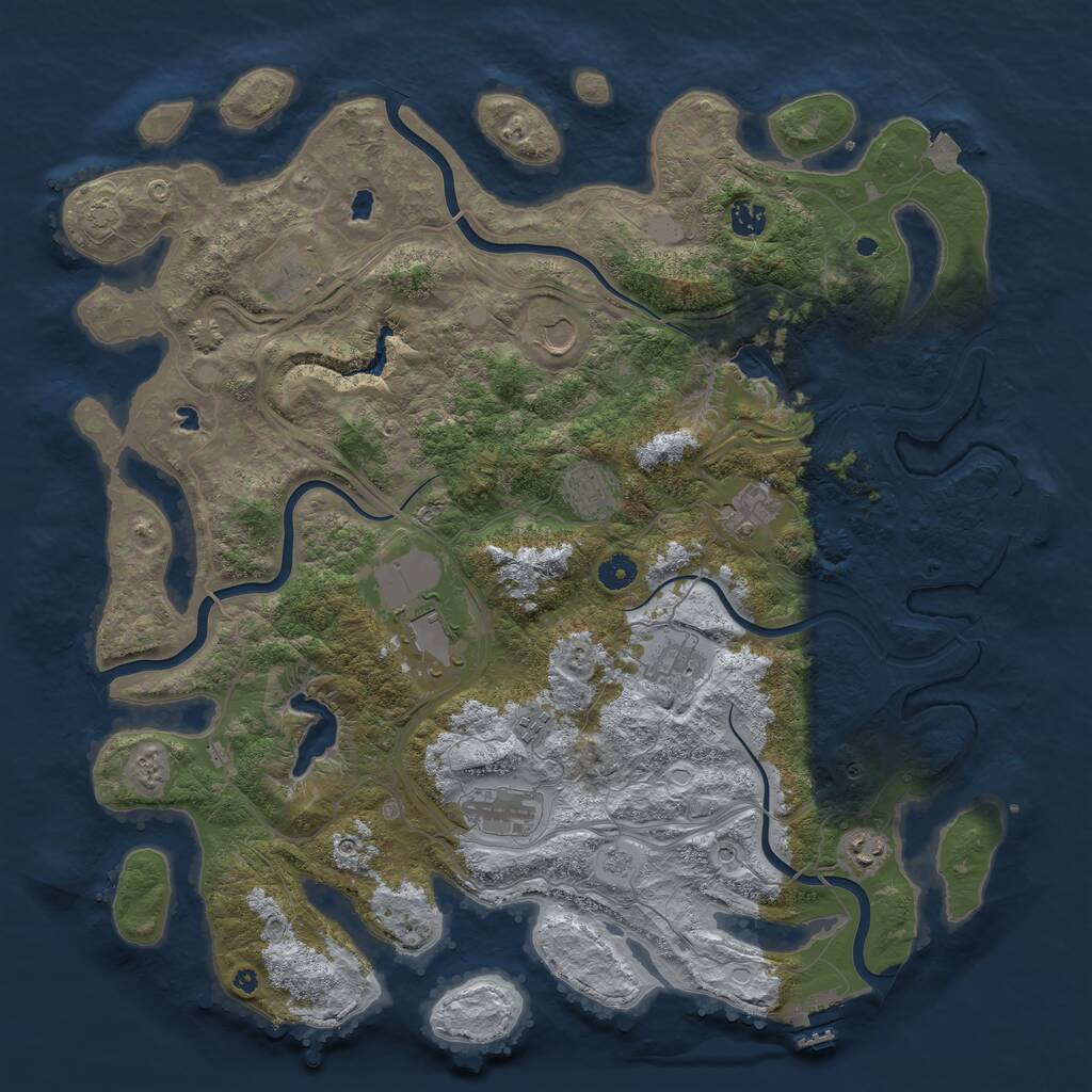 Rust Map: Procedural Map, Size: 4500, Seed: 82223752, 16 Monuments
