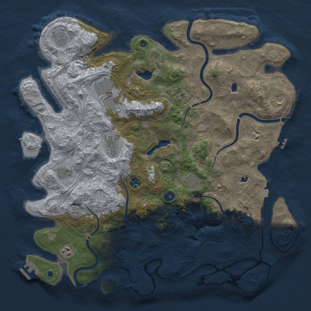 Rust Map: Procedural Map, Size: 4500, Seed: 504519, 15 Monuments