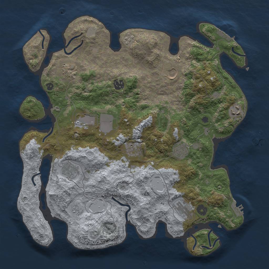 Rust Map: Procedural Map, Size: 3750, Seed: 77040, 19 Monuments