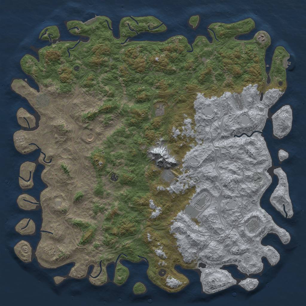 Rust Map: Procedural Map, Size: 6000, Seed: 452722, 20 Monuments