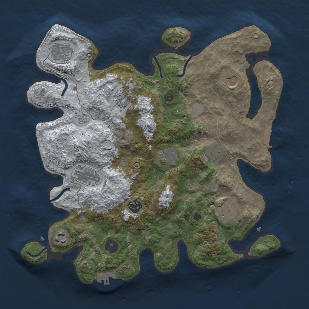 Rust Map: Procedural Map, Size: 3500, Seed: 52013038, 18 Monuments