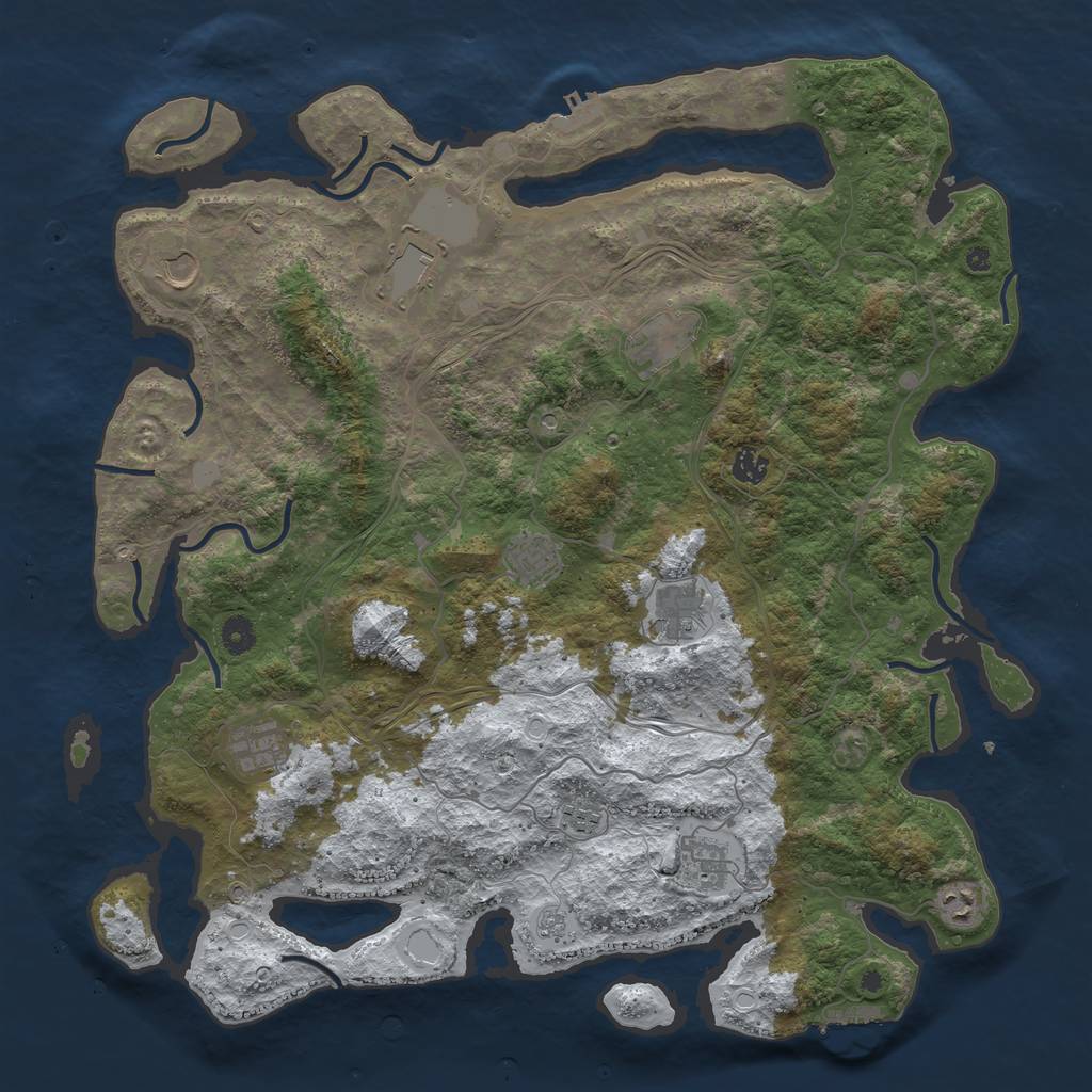 Rust Map: Procedural Map, Size: 4500, Seed: 68683617, 19 Monuments
