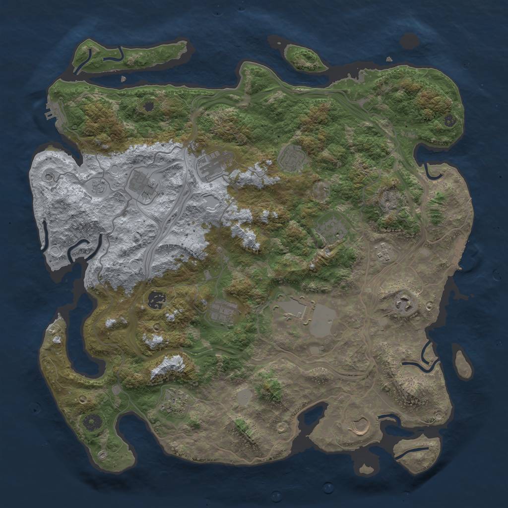 Rust Map: Procedural Map, Size: 4250, Seed: 785592222, 20 Monuments