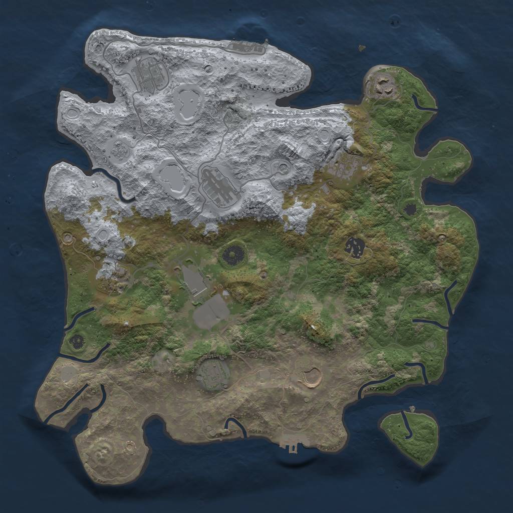 Rust Map: Procedural Map, Size: 3750, Seed: 1567975753, 18 Monuments