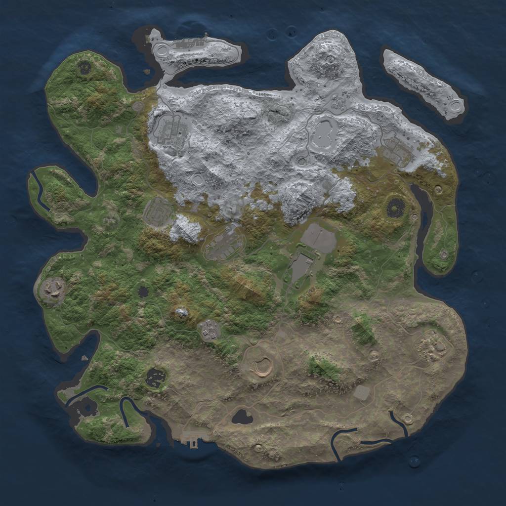 Rust Map: Procedural Map, Size: 3950, Seed: 275251920, 19 Monuments