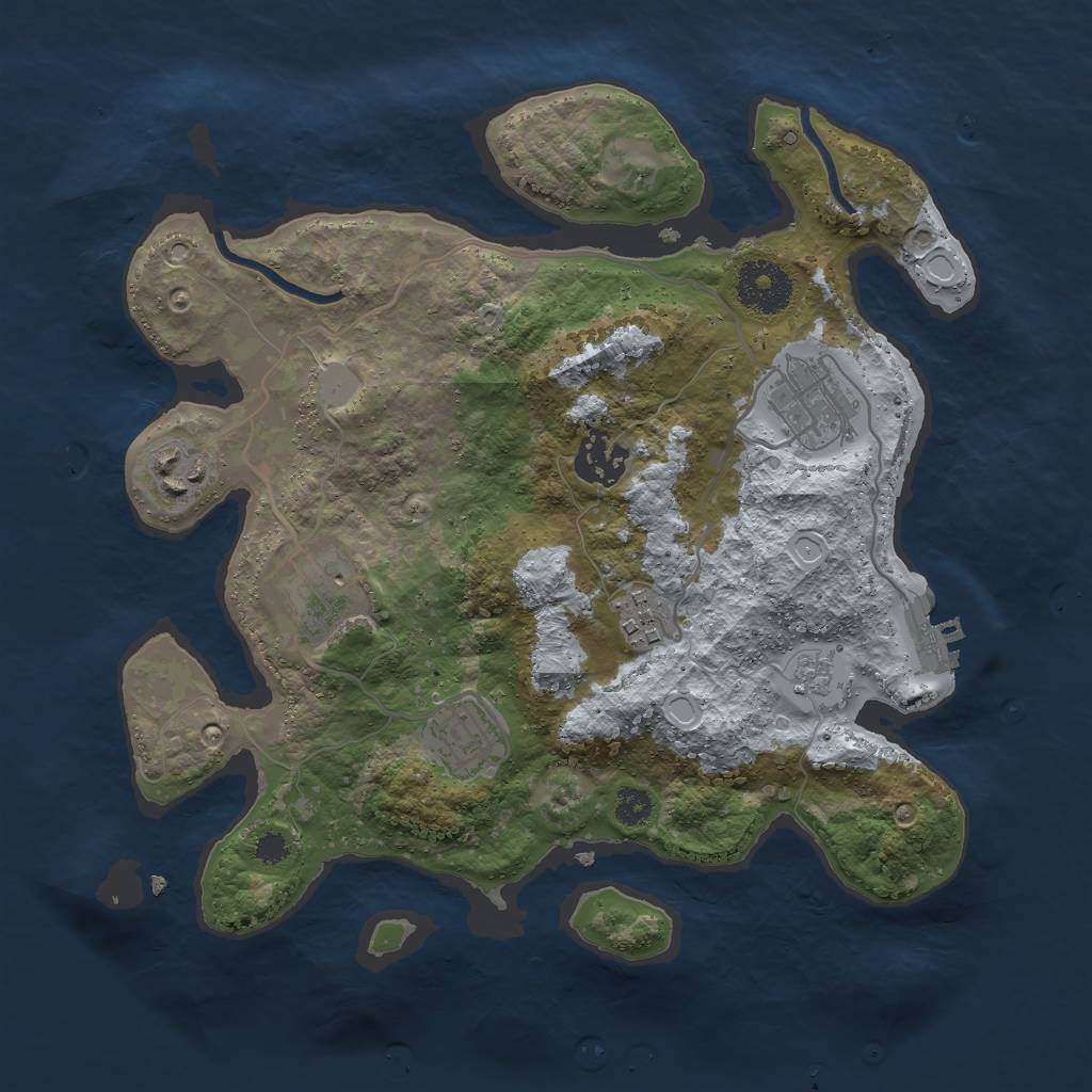 Rust Map: Procedural Map, Size: 3000, Seed: 4561, 13 Monuments