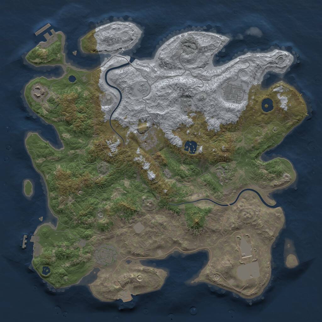 Rust Map: Procedural Map, Size: 3700, Seed: 104139312, 14 Monuments