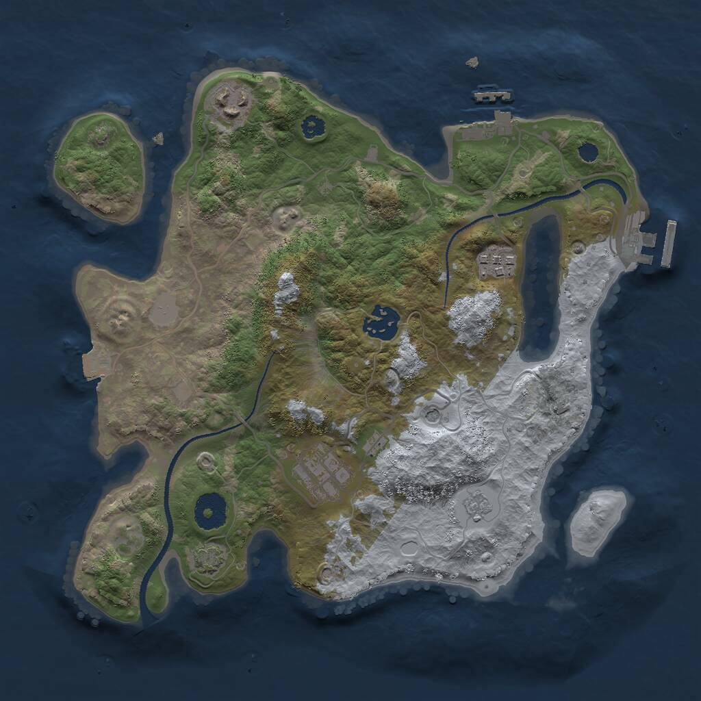Rust Map: Procedural Map, Size: 3000, Seed: 236423120, 10 Monuments