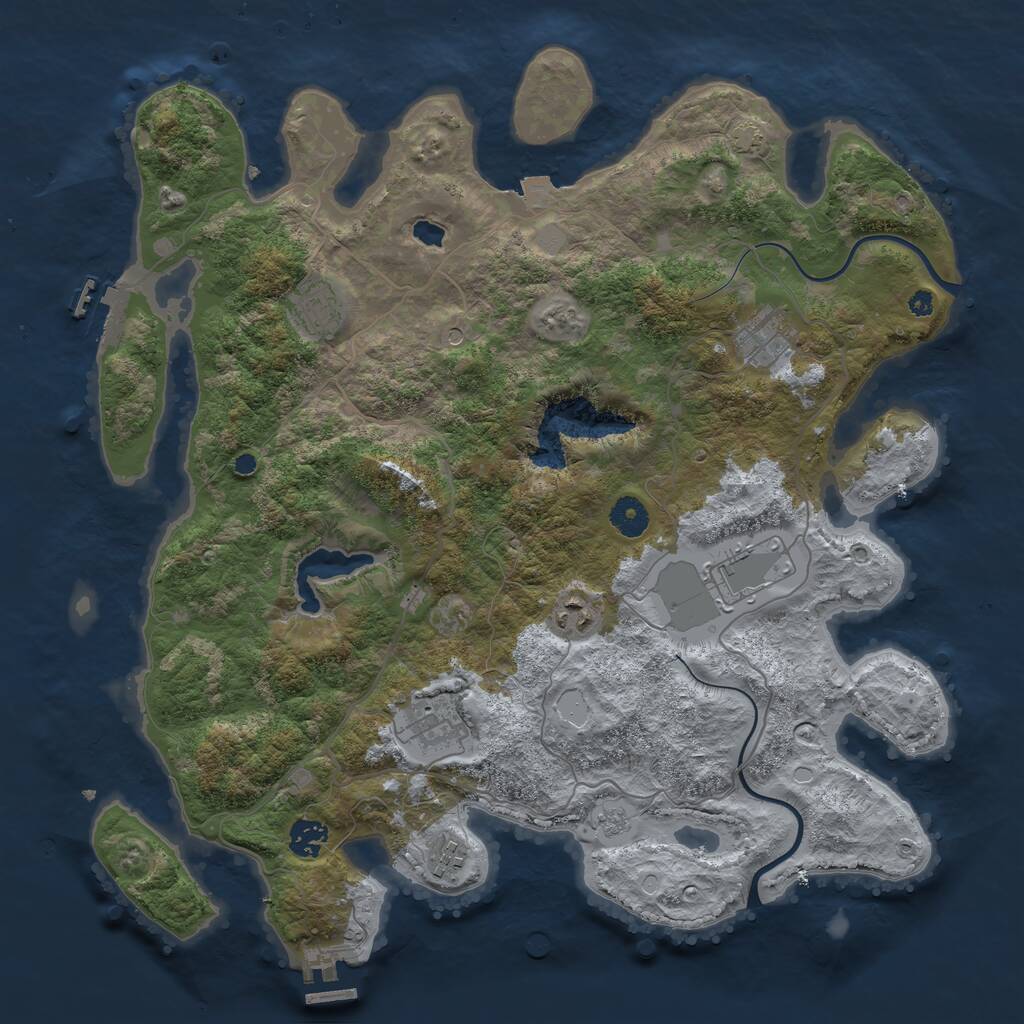 Rust Map: Procedural Map, Size: 4000, Seed: 634552738, 13 Monuments