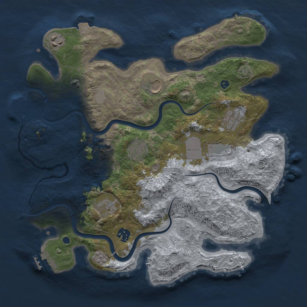 Rust Map: Procedural Map, Size: 3500, Seed: 20220615, 14 Monuments