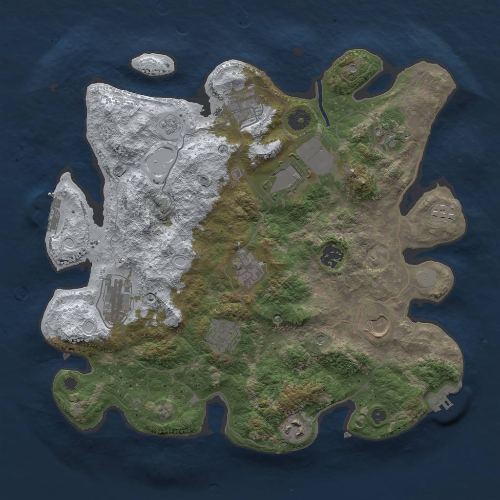 Rust Map: Procedural Map, Size: 3500, Seed: 219476204, 19 Monuments