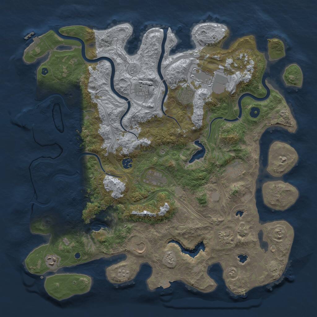 Rust Map: Procedural Map, Size: 4500, Seed: 232940919, 16 Monuments