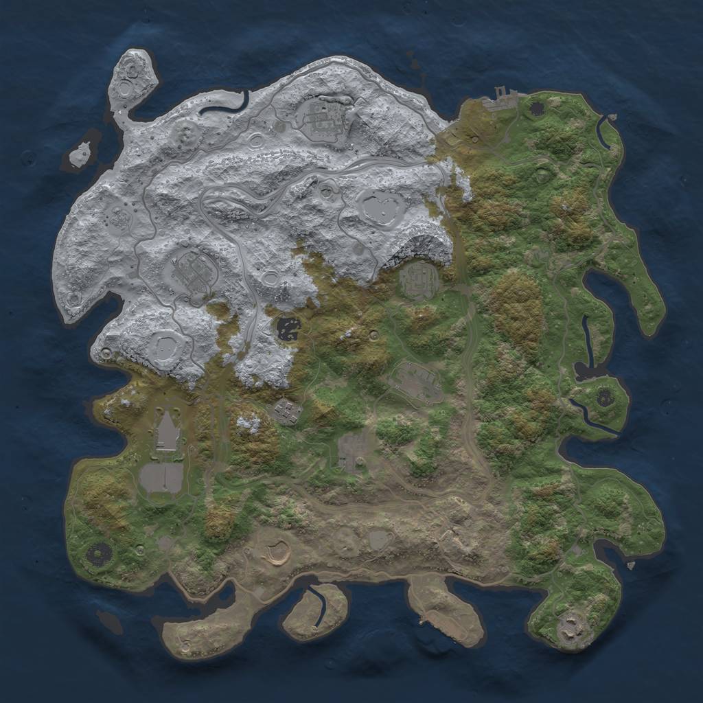 Rust Map: Procedural Map, Size: 4250, Seed: 1567794873, 17 Monuments