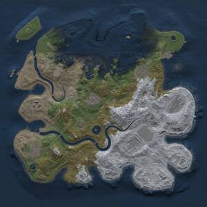 Thumbnail Rust Map: Procedural Map, Size: 3500, Seed: 870090752, 14 Monuments
