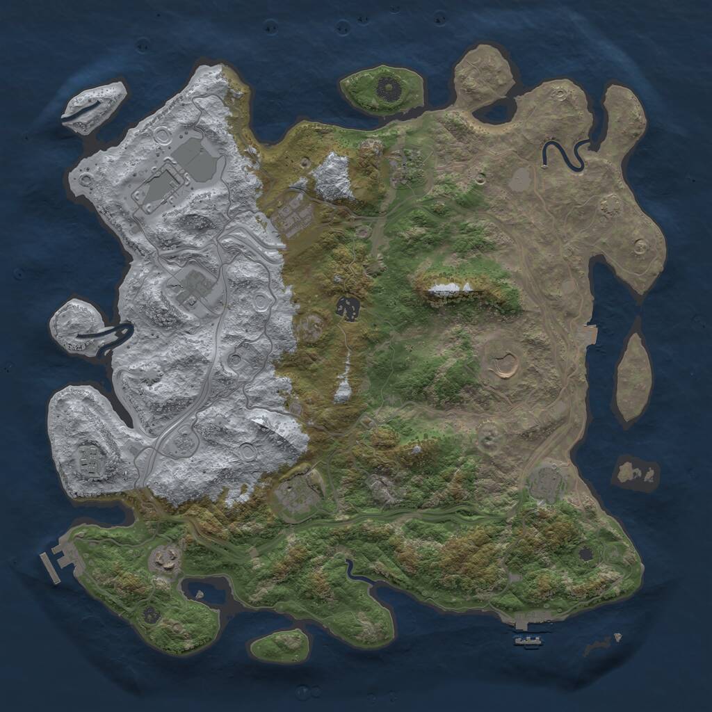 Rust Map: Procedural Map, Size: 4250, Seed: 648251, 16 Monuments