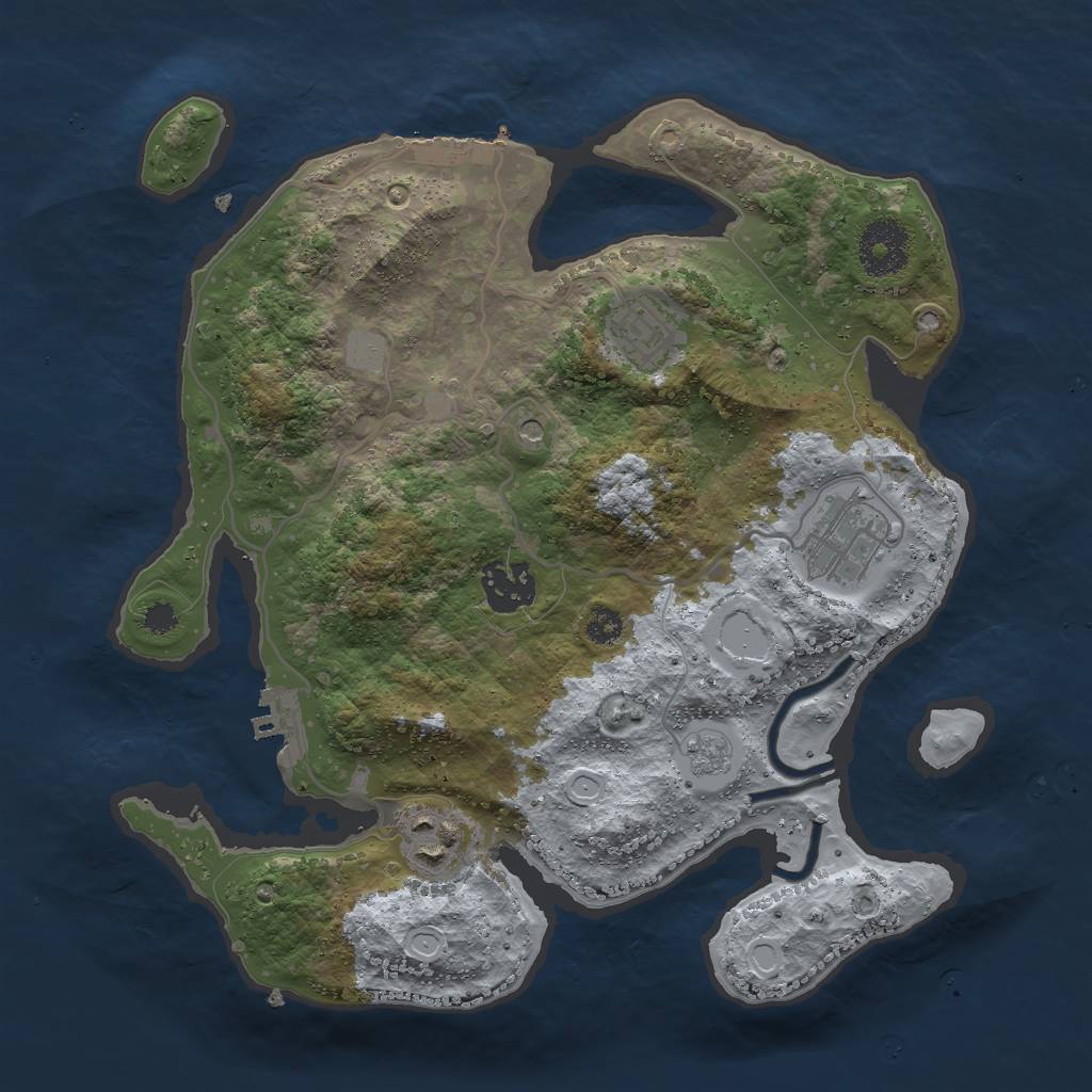 Rust Map: Procedural Map, Size: 3000, Seed: 1886078109, 13 Monuments
