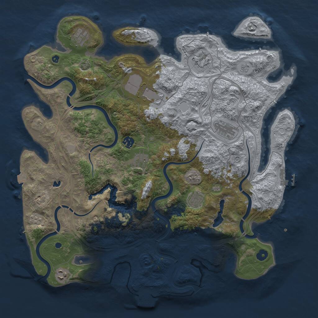 Rust Map: Procedural Map, Size: 4250, Seed: 870780013, 15 Monuments