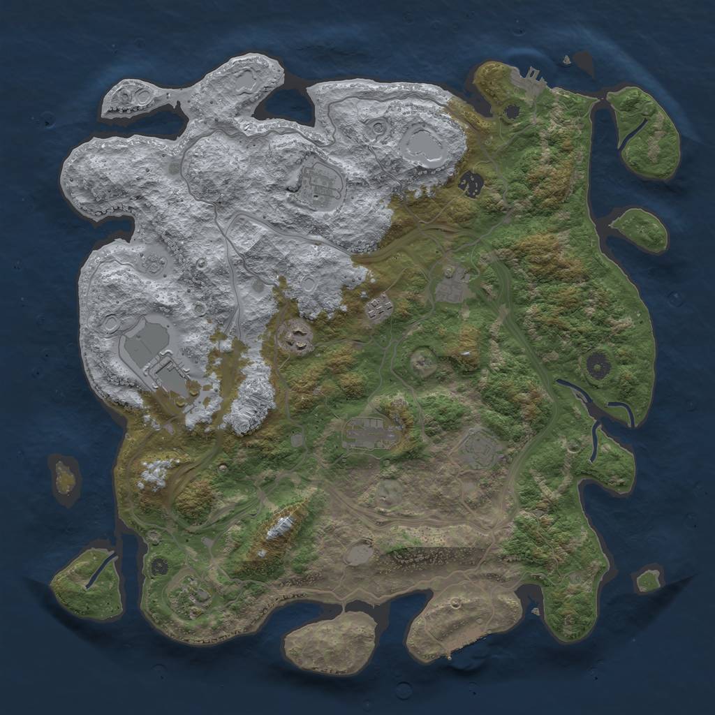 Rust Map: Procedural Map, Size: 4250, Seed: 546544, 18 Monuments