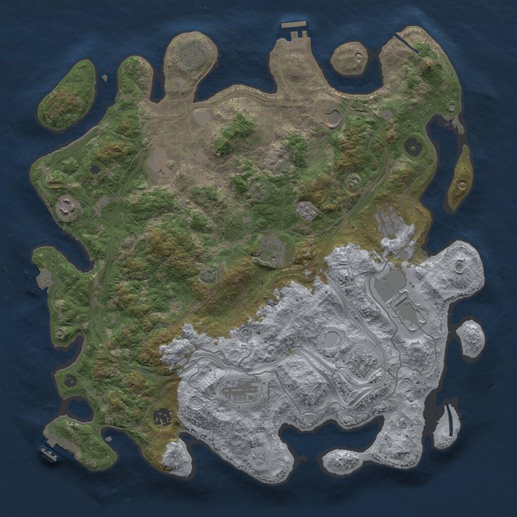 Rust Map: Procedural Map, Size: 4250, Seed: 1946540163, 17 Monuments